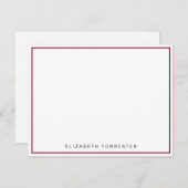 Carte De Correspondance Burgundy Red Classic Bordure simple (Devant / Derrière)