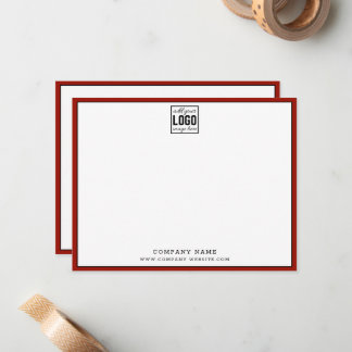 Carte De Correspondance Business Logo Editable Brand Color Red Border