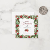 Carte De Correspondance Business Logo Merry Christmas Thank You Card (Devant/Arrière en situation)