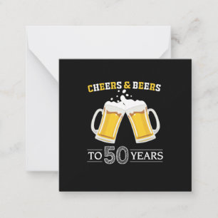 Carte De Correspondance Buveur de bière applaudit et bières pour 50 ans d'