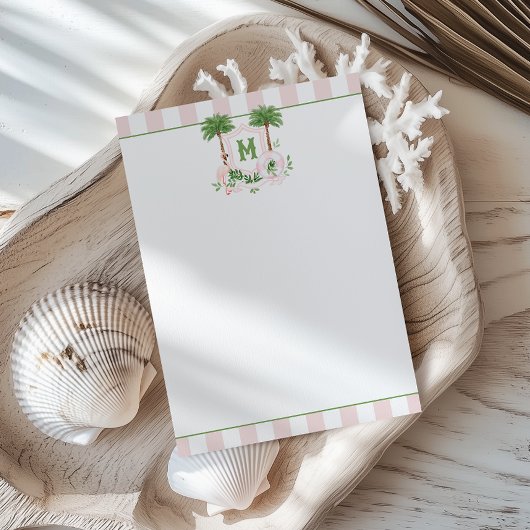 Carte De Correspondance Cabana Stripes Palm Beach Monogram Crest