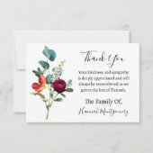 Carte De Correspondance Cabernet Florals Funérailles Sympathie Merci (Devant)