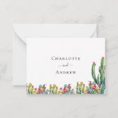 Carte De Correspondance Cactus fleurs du désert Réponse du mariage RSVP (Dos)