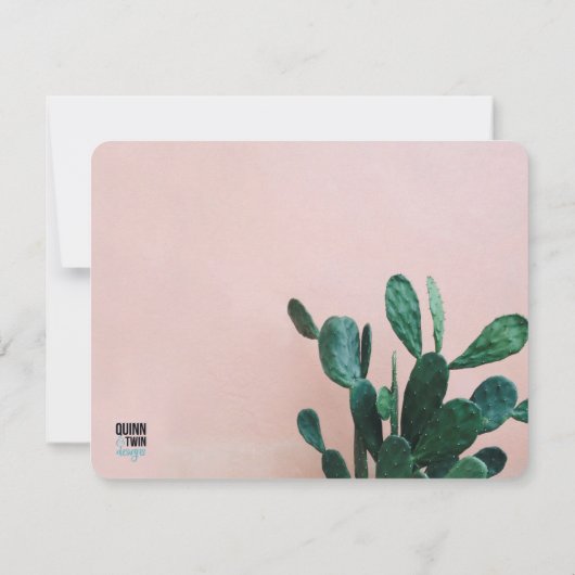 Carte De Correspondance Cactus rose moderne (Dos)