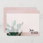 Carte De Correspondance Cactus rose moderne (Devant / Derrière)