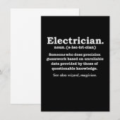 Carte De Correspondance Cadeau de définition d'électricien drôle diplômé (Devant / Derrière)