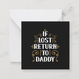 Carte De Correspondance Cadeau de grand-père Si perdu, retournez au papa