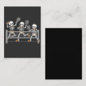 Carte De Correspondance Cadeau drôle de trois squelettes qui jouent au pic (Devant / Derrière)