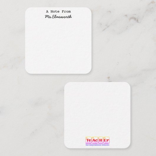 Carte De Correspondance Cadeau du Bloc-notes stationnaire personnalisé de  (Devant / Derrière)