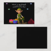 Carte De Correspondance Cadeau Elf Et Noël (Devant / Derrière)