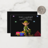 Carte De Correspondance Cadeau Elf Et Noël (Devant/Arrière en situation)