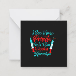 Carte De Correspondance Cadeau infirmière Je Vois Plus De Pièces Privées