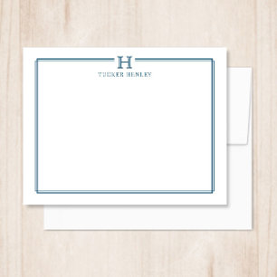 Carte De Correspondance Cadeau initial pour hommes Bureau papeterie Marine
