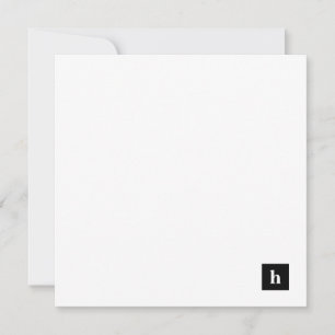 Carte De Correspondance Cadeau personnalisé Noir et Blanc Plaid Monogramme