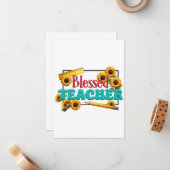 Carte De Correspondance Cadeau pour Enseignant | Enseignant Bénis (Devant/Arrière en situation)