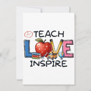 Carte De Correspondance Cadeau pour Enseignant Enseigner Amour Inspirer