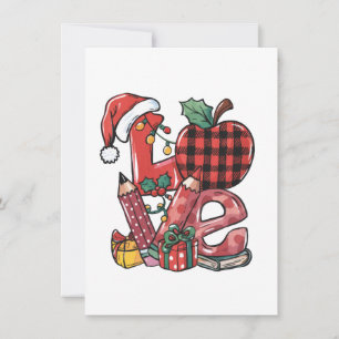 Carte De Correspondance Cadeau pour Enseignant Joyeux Noël Amour