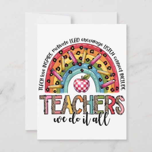 Carte De Correspondance Cadeau pour Enseignant | Les Enseignants Font Tout (Devant)