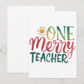 Carte De Correspondance Cadeau pour Enseignant | Un Enseignant Joyeux (Devant / Derrière)