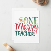 Carte De Correspondance Cadeau pour Enseignant | Un Enseignant Joyeux (Devant/Arrière en situation)