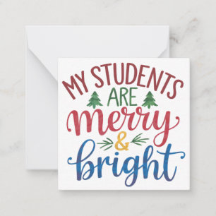 Carte De Correspondance Cadeau pour l'enseignant Mes élèves sont joyeux