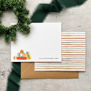 Carte De Correspondance Cadeaux de Noël à l'aquarelle moderne budget Holid
