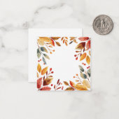 Carte De Correspondance Cadre aquarelle de feuilles d'automne (Devant/Arrière en situation)