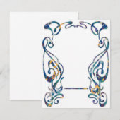Carte De Correspondance Cadre Art nouveau floral (Devant / Derrière)