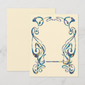 Carte De Correspondance Cadre Art nouveau floral (Devant / Derrière)