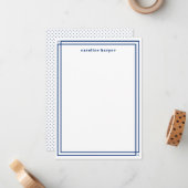 Carte De Correspondance Cadre Classique en Navy Mongram (Devant/Arrière en situation)