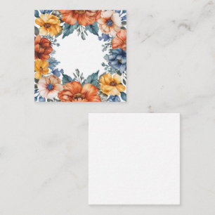 Carte De Correspondance Cadre d'aquarelle florale vif