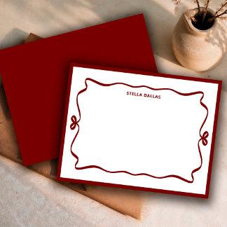 Carte De Correspondance Cadre doodle bordeaux personnalisé minimaliste