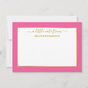Carte De Correspondance Cadre doré élégant - Choisissez la taille - Rose v
