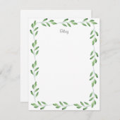 Carte De Correspondance Cadre Feuille écocouleur (Devant / Derrière)