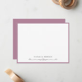 Carte De Correspondance Cadre Floral Floral (Devant/Arrière en situation)