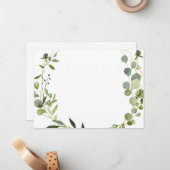 Carte De Correspondance Cadre géométrique de feuillage Eucalyptus moderne (Devant/Arrière en situation)