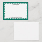 Carte De Correspondance Cadre pointillé vert sarcelle moderne avec nom per (Devant / Derrière)