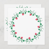 Carte De Correspondance Cadre rond fleuri avec fleurs roses (Devant / Derrière)