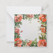 Carte De Correspondance Cadre Rose classique en fleur (Devant)