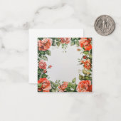 Carte De Correspondance Cadre Rose classique en fleur (Devant/Arrière en situation)