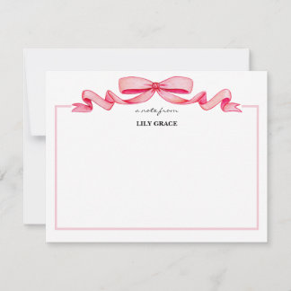 Carte De Correspondance Cadre ruban arc-en-ciel rose pastel pour fille mig