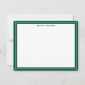 Carte De Correspondance Cadre simple Vert & Blanc Professionnel personnel (Devant)