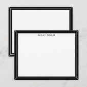 Carte De Correspondance Cadres simples Black & White Personal Professionne (Devant / Derrière)