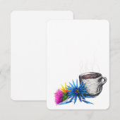 Carte De Correspondance Café & Fleurs sauvages (Devant / Derrière)