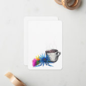 Carte De Correspondance Café & Fleurs sauvages (Devant/Arrière en situation)