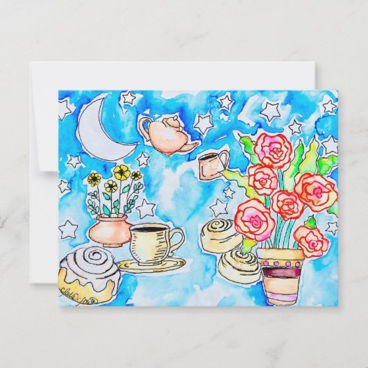 Carte De Correspondance Café Floral (Devant)