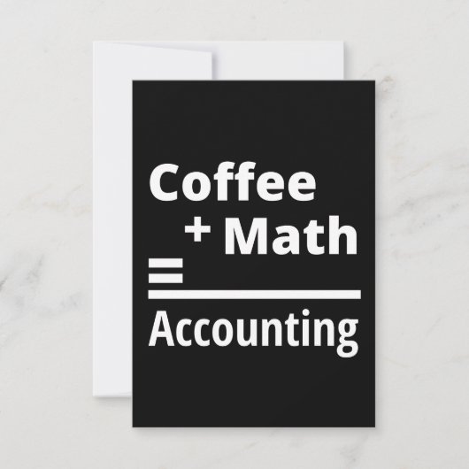 Carte De Correspondance Café + Math = Comptabilité (Devant)