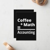 Carte De Correspondance Café + Math = Comptabilité (Devant/Arrière en situation)