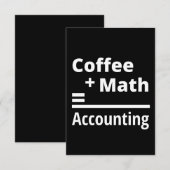 Carte De Correspondance Café + Math = Comptabilité (Devant / Derrière)