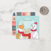 Carte De Correspondance Calendrier de l'Avent Mignon (Devant/Arrière en situation)